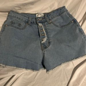 Super down buttonfly jean shorts